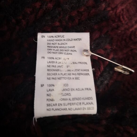 Pure by Nitrogen Ladies Size Medium Burgundy & Black Round Neck Sweater / Tunic - Picture 6 of 9